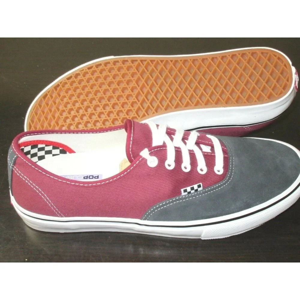 Vans Men's Skate Authentic Asphalt Pomegranate Suede Canvas shoes Sizes NIB